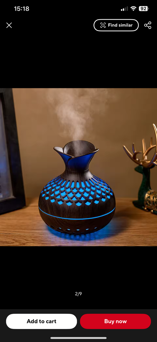 Wood Grain Humidifier 300ml USB Aroma Diffuser Atomizer
