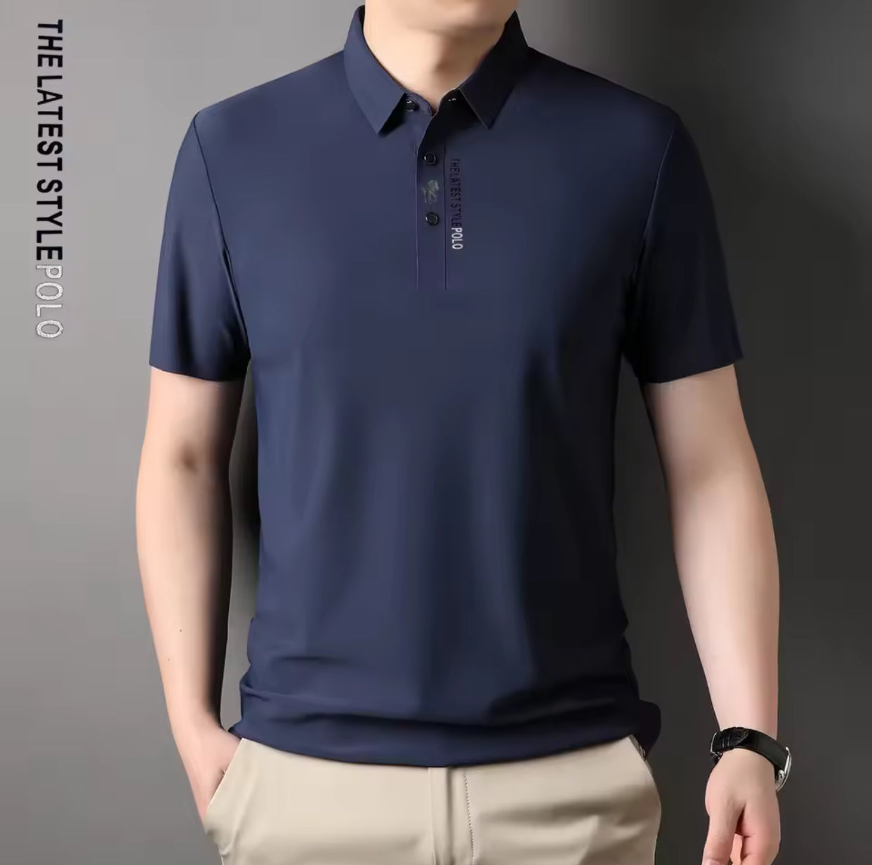 Ice Silk Embroidery Polo Shirt 2024