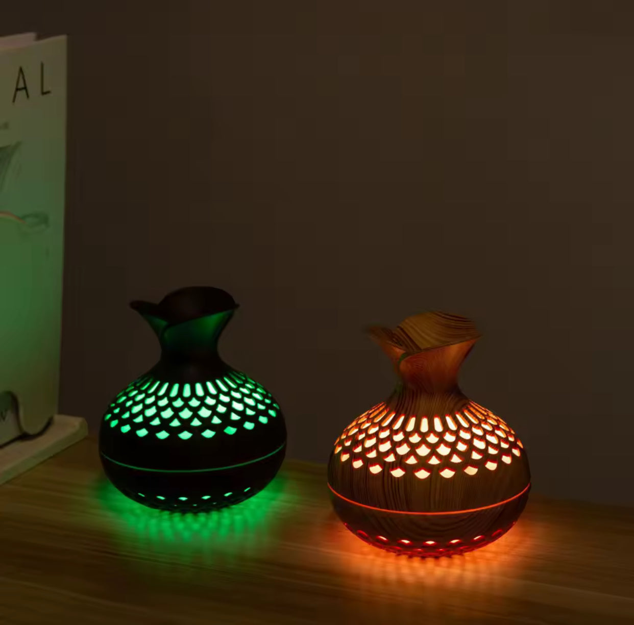 Wood Grain Humidifier 300ml USB Aroma Diffuser Atomizer