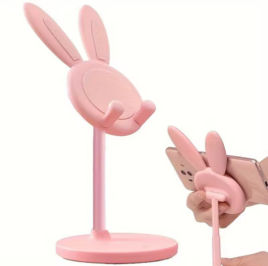 Rabbit Phone Stand - Plastic, Hands-Free, Universal for Phones & Tablets, Room Decor