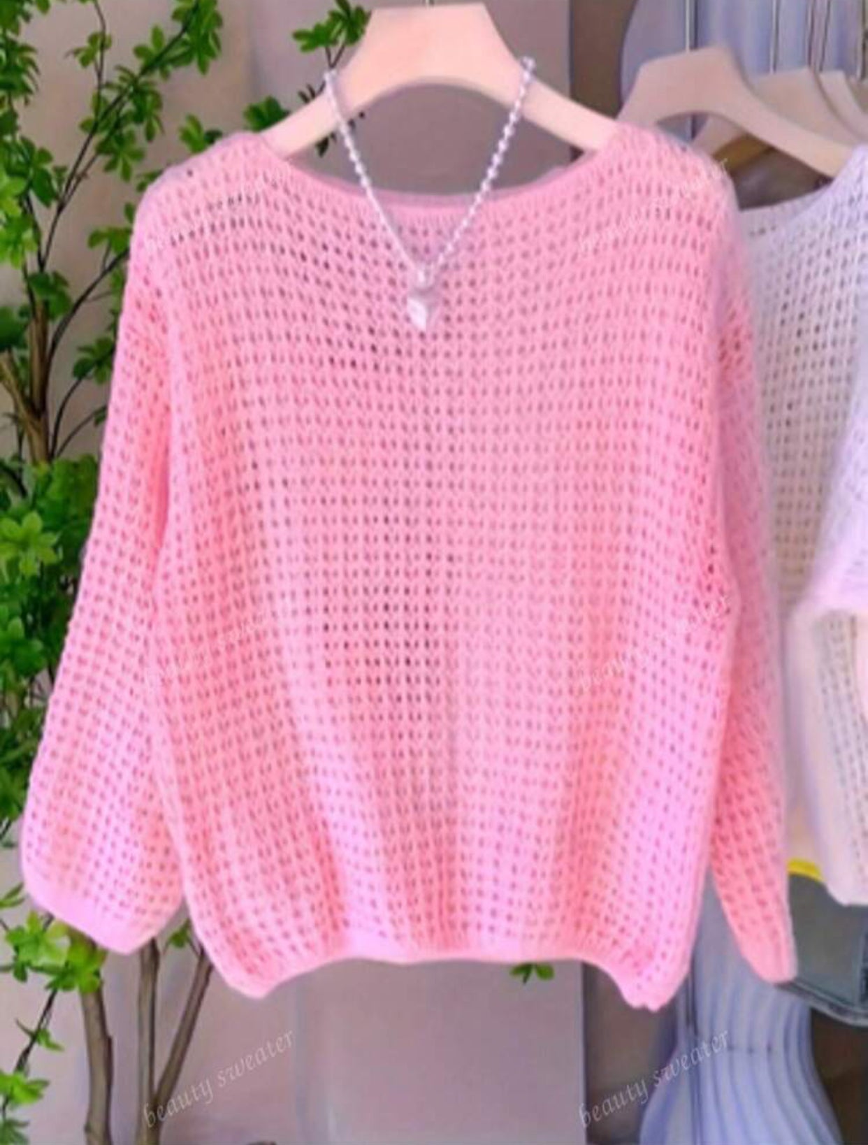 Casual Solid Color Hollow Knit Sweater