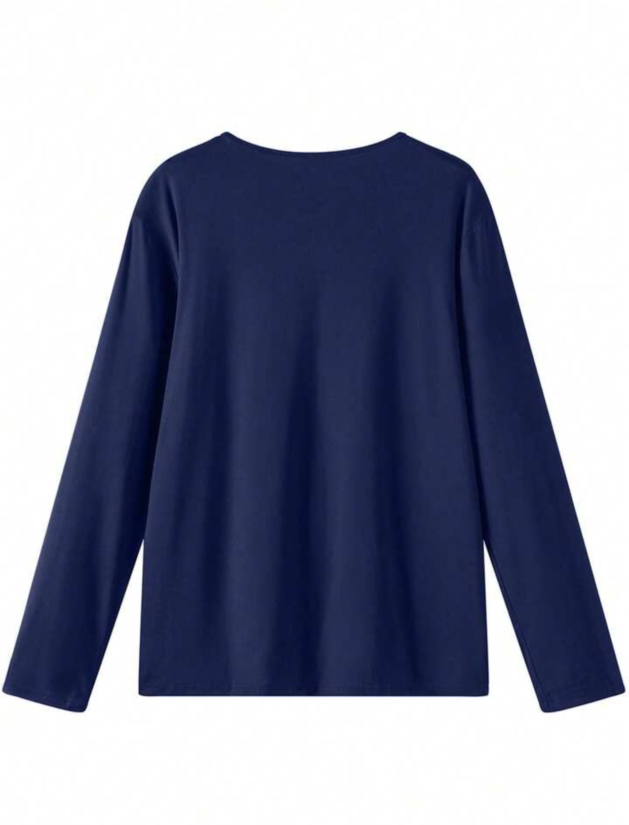 Men's Solid Color V-Neck Long Sleeve Casual T-Shirt, S pring/Summer