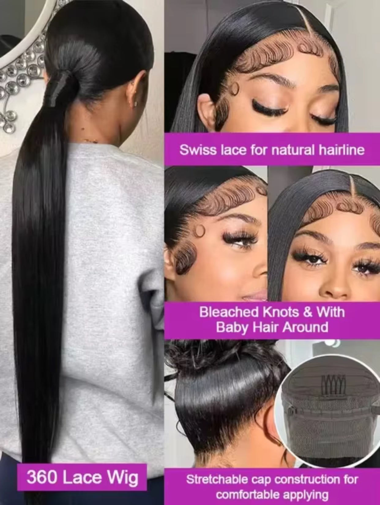 40-46 Inch Bone Straight Lace Frontal Wig 13x4hd Human Hair Wigs 13x6 Hd 200% Density Long Straight Transparent
Lace Frontal Wig