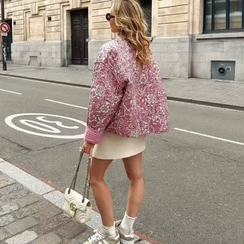 Elegant Women Floral Print Jacket