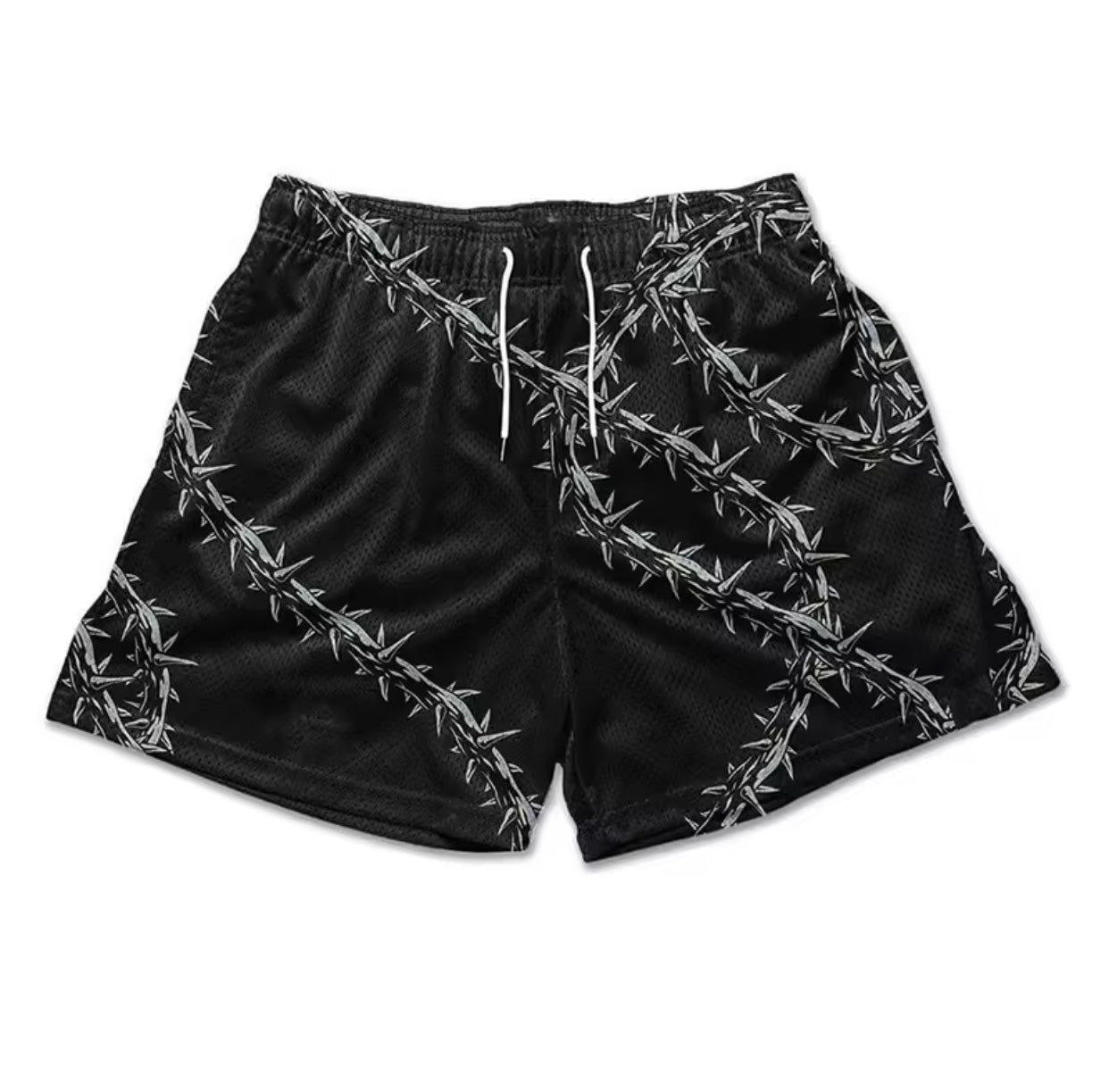 Y2K Christian Angel Cross Print Gym Shorts for Men