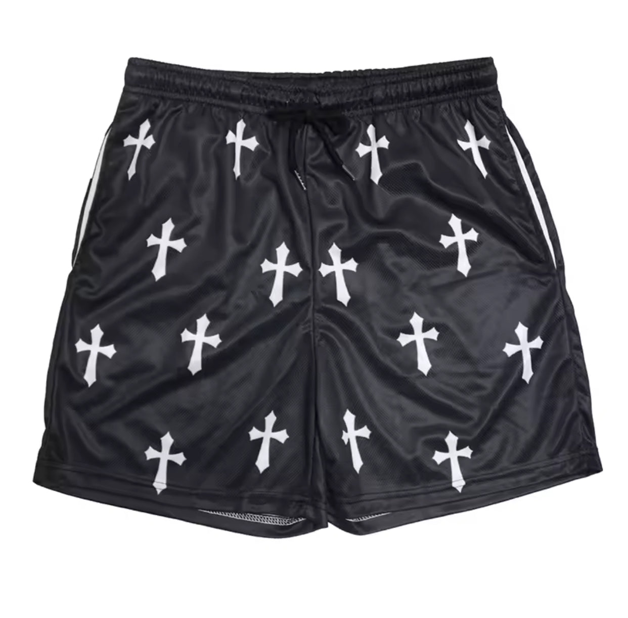 Y2K Christian Angel Cross Print Gym Shorts for Men