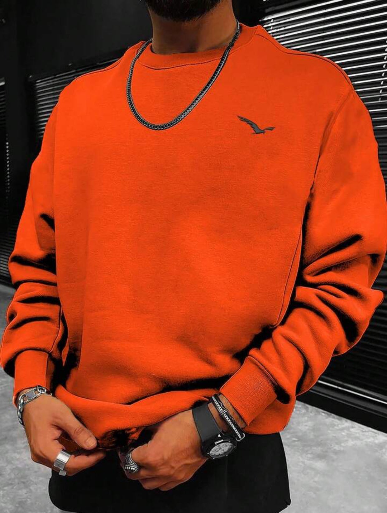 Men's Casual Loose Fit Crew Neck