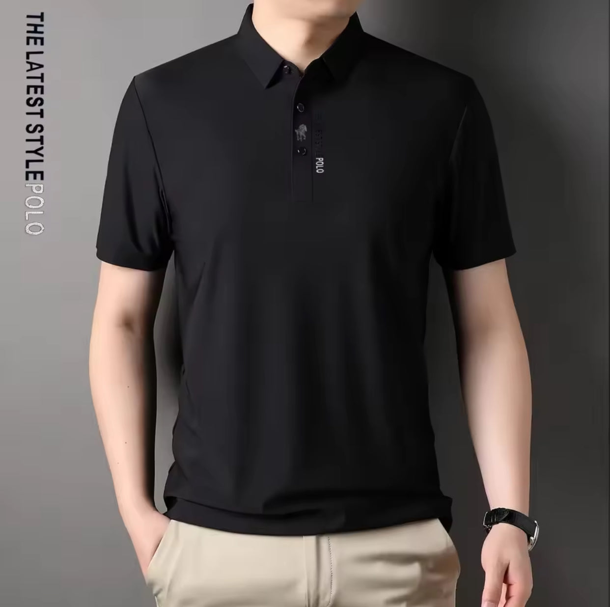 Ice Silk Embroidery Polo Shirt 2024