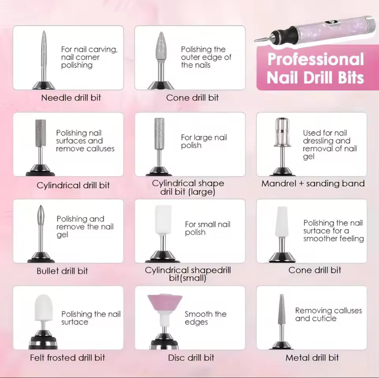 LULAA Rechargeable Electric Nail Drill Machine Cordless
Electric Nail File for Acrylic Gel Nails Efile Manicure Pedicure