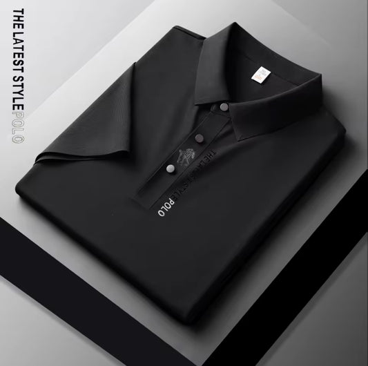 Ice Silk Polo Shirt Short Sleeved Letter Printing T-shirt New
2024 Summer Men's Clothing High-grade Shirts