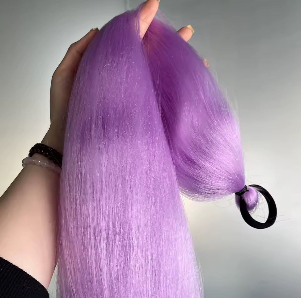 Synthetic Purple Ponytail Extension with Rubber Band