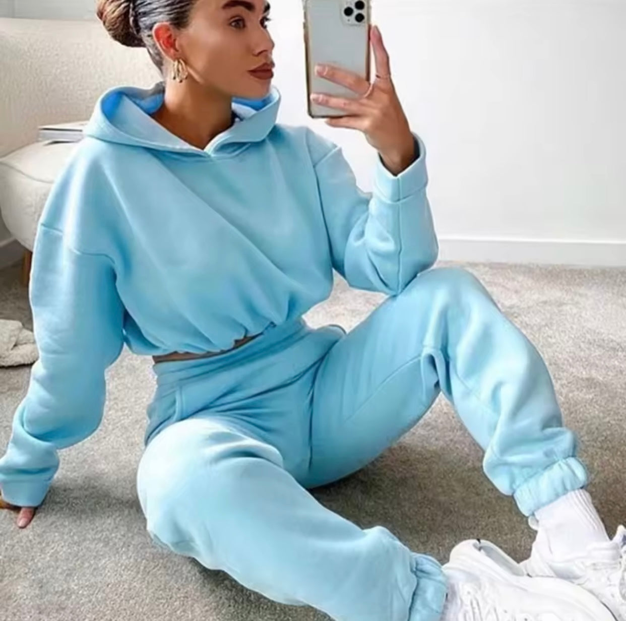 Winter Tracksuit Women Two Piece Set