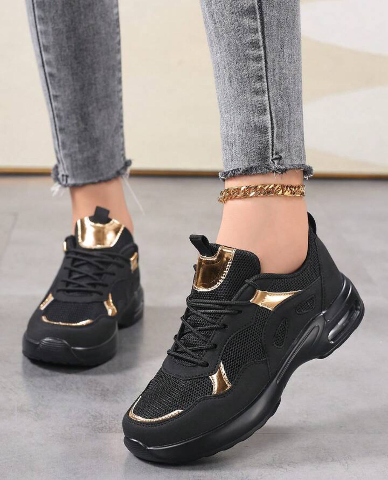 New Plus Size Air Cushion Lightweight Mesh Breathable Casual Shoes For Women