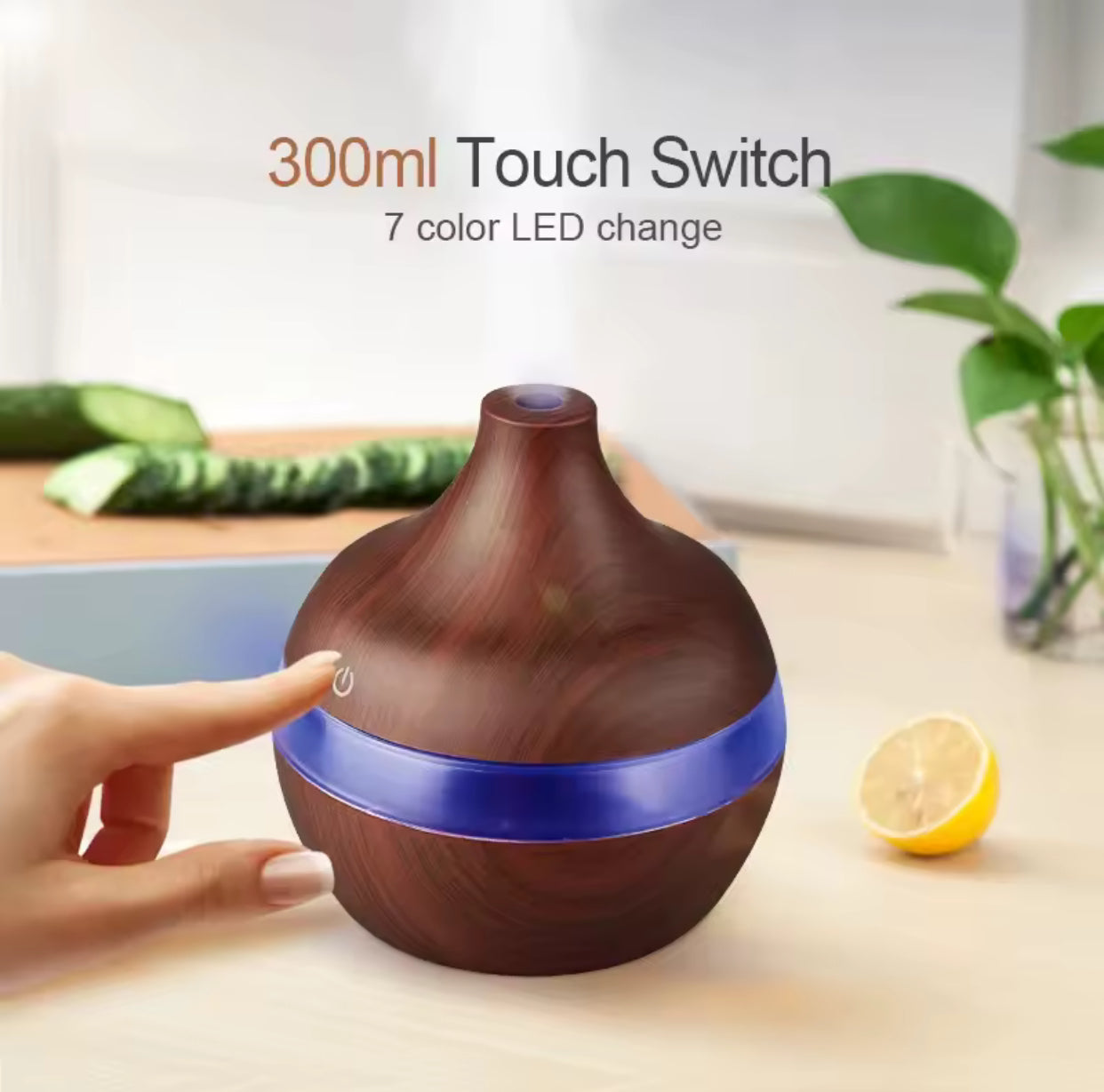 Humidifier Electric Aroma Air Diffuser Wood Ultrasonic Air Humidifier Essential Oil Aromatherapy Cool Mist Maker For Home 300ml