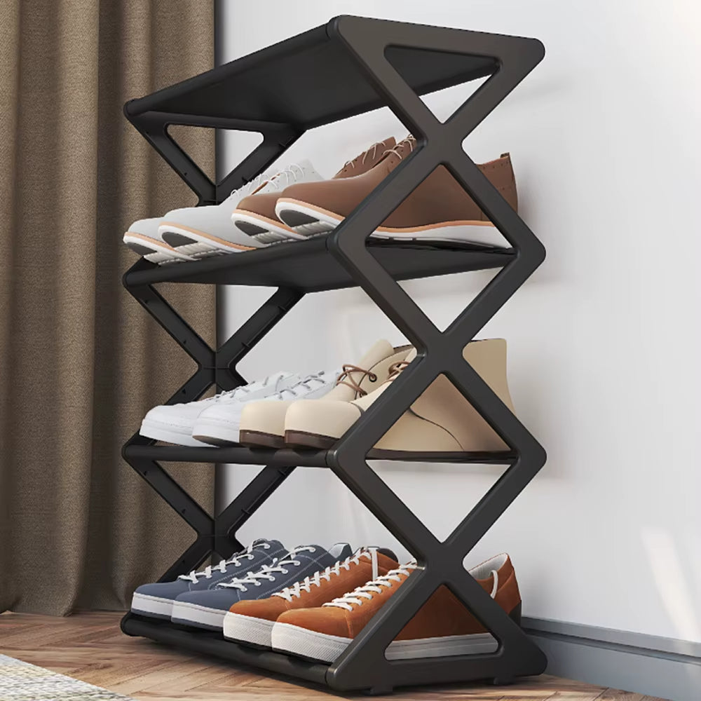X Shape 4-Layer Shoe Rack