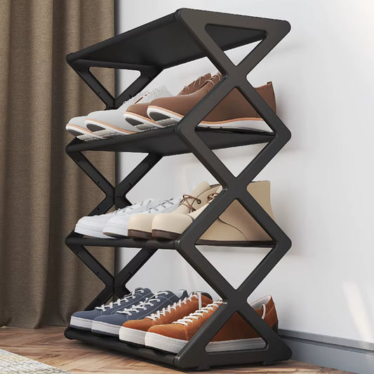 X Shape 4-Layer Shoe Rack