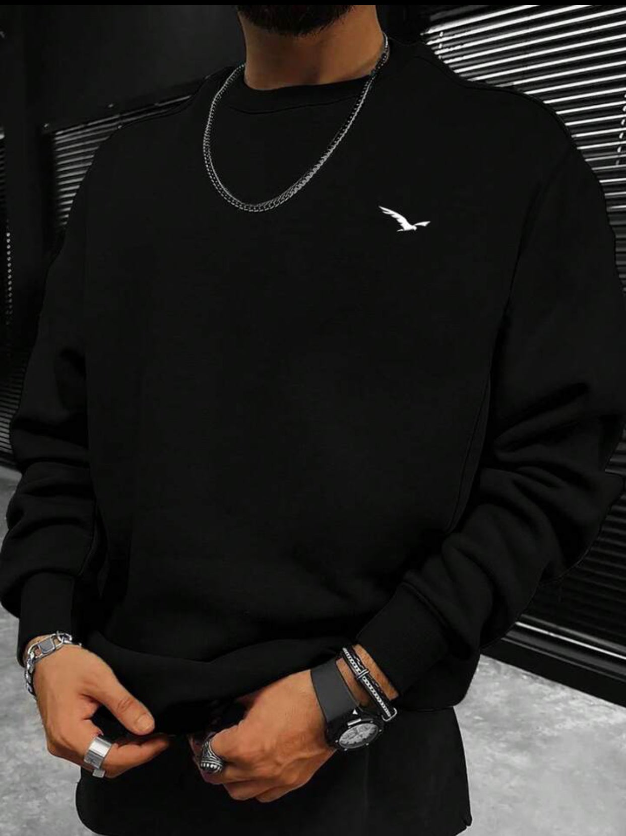 Men's Casual Loose Fit Crew Neck