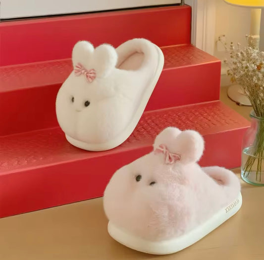 New lovely fat puffy rabbit slippers women