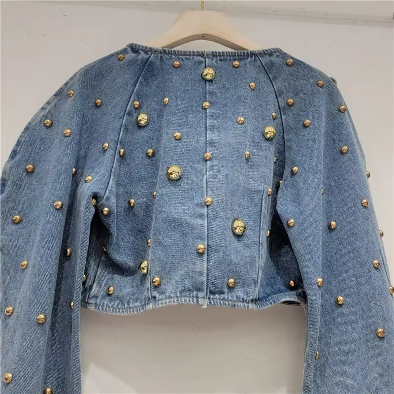 Women Long Sleeve Denim Top
