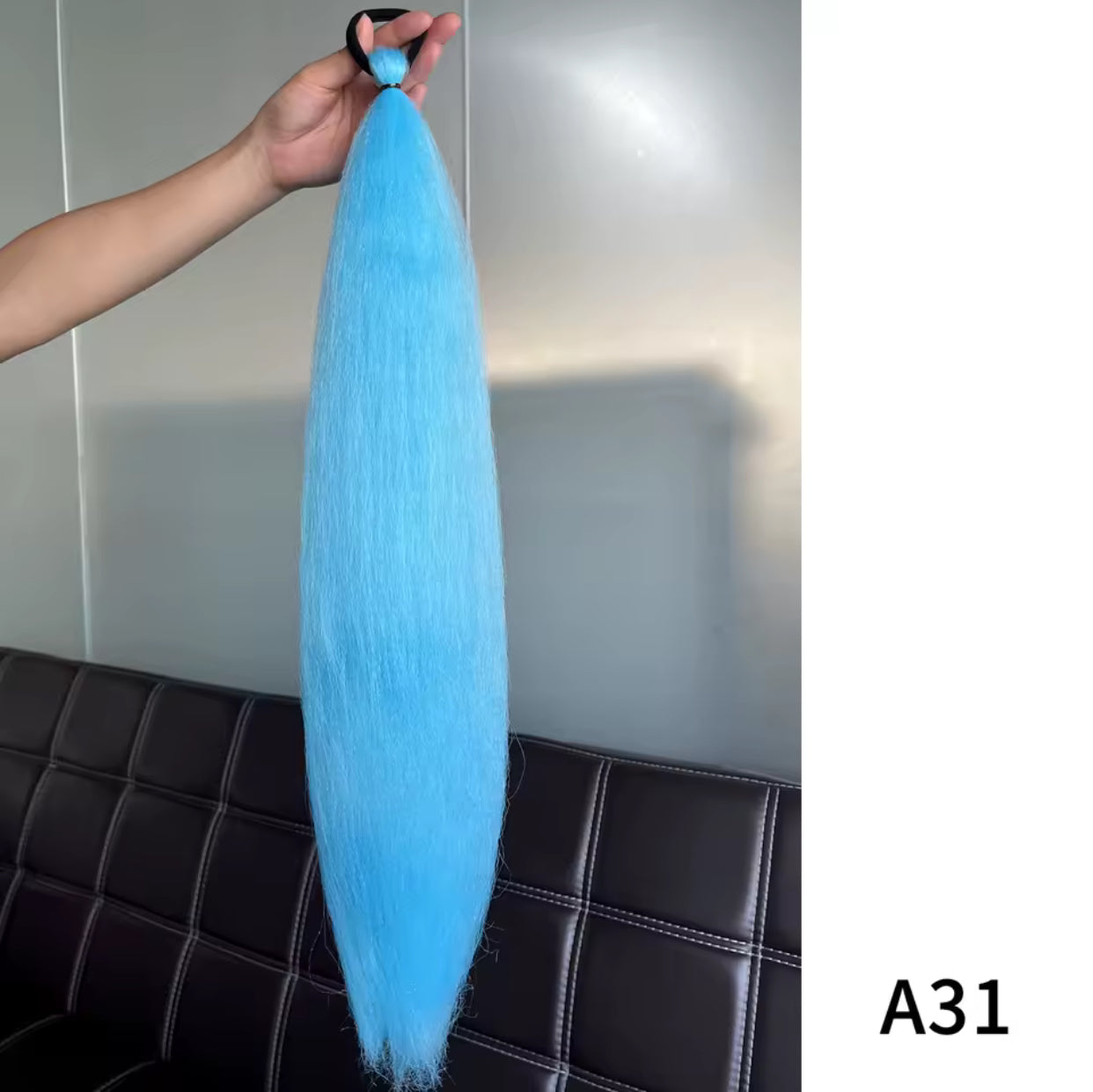 Synthetic Purple Ponytail Extension with Rubber Band