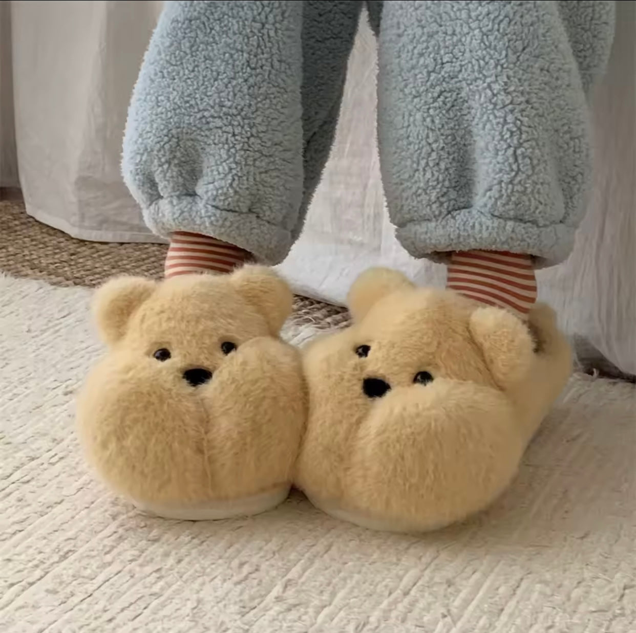 New lovely fat puffy rabbit slippers women