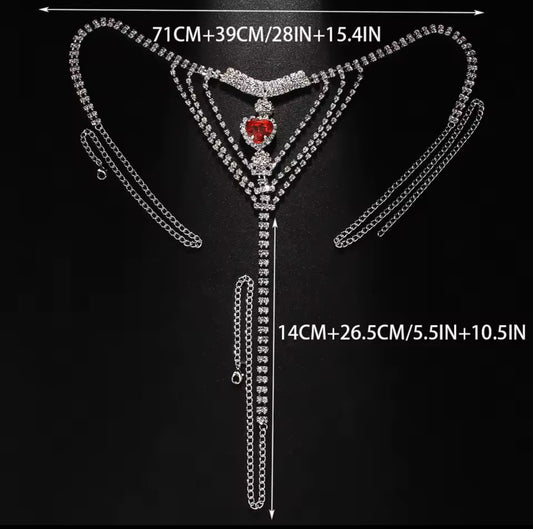 Stonefans Red Heart Jewellry Accessories Charms Waist Chain Fashion 2024 Summer Club Sexy Thong Panties G
String Bikini Women