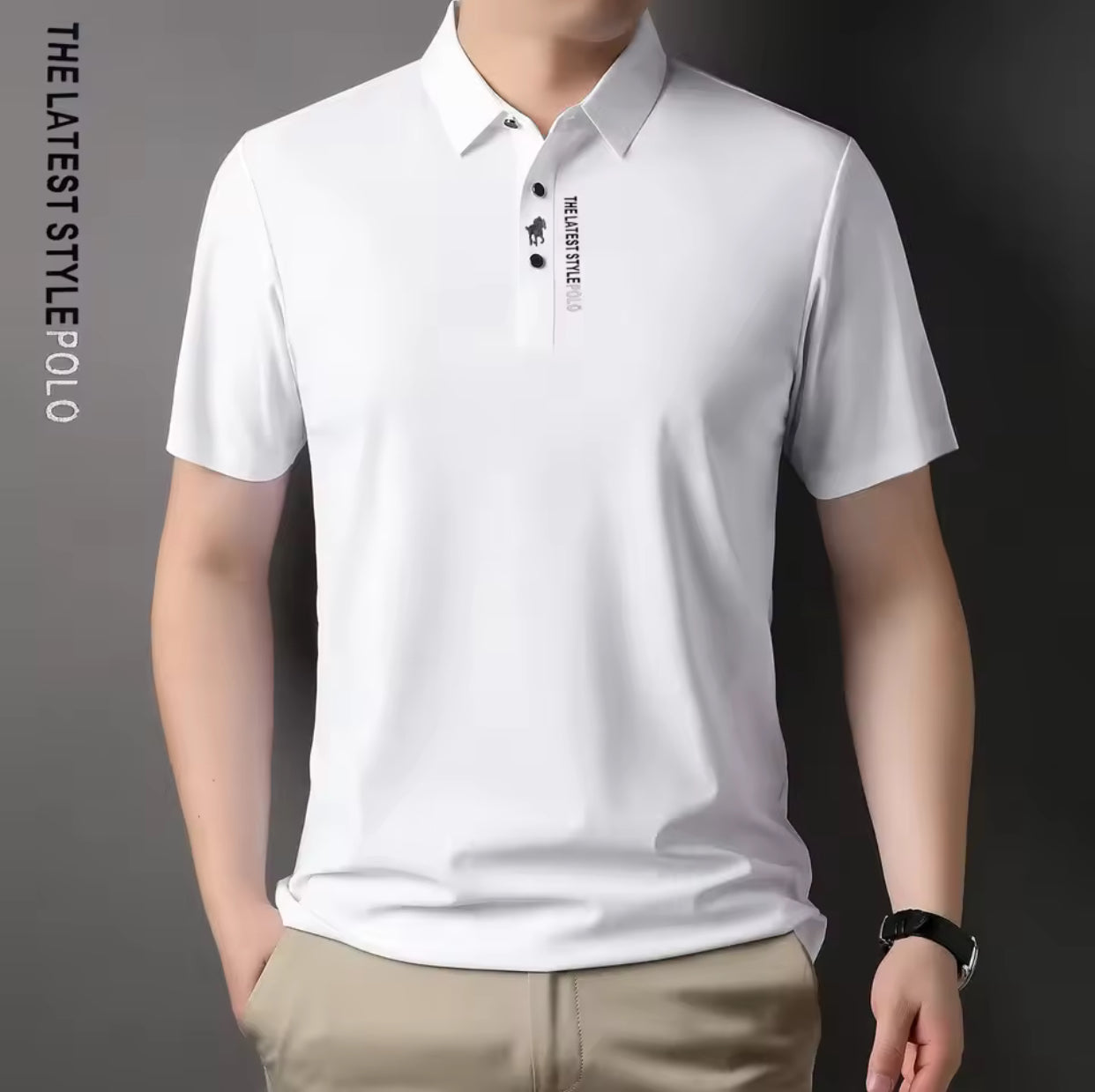 Ice Silk Embroidery Polo Shirt 2024