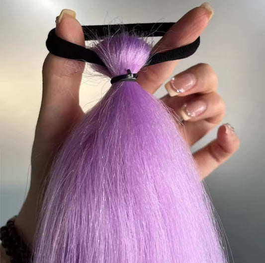 Synthetic Purple Ponytail Extension with Rubber Band