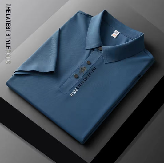 Ice Silk Polo Shirt Short Sleeved Letter Printing T-shirt New
2024 Summer Men's Clothing High-grade Shirts