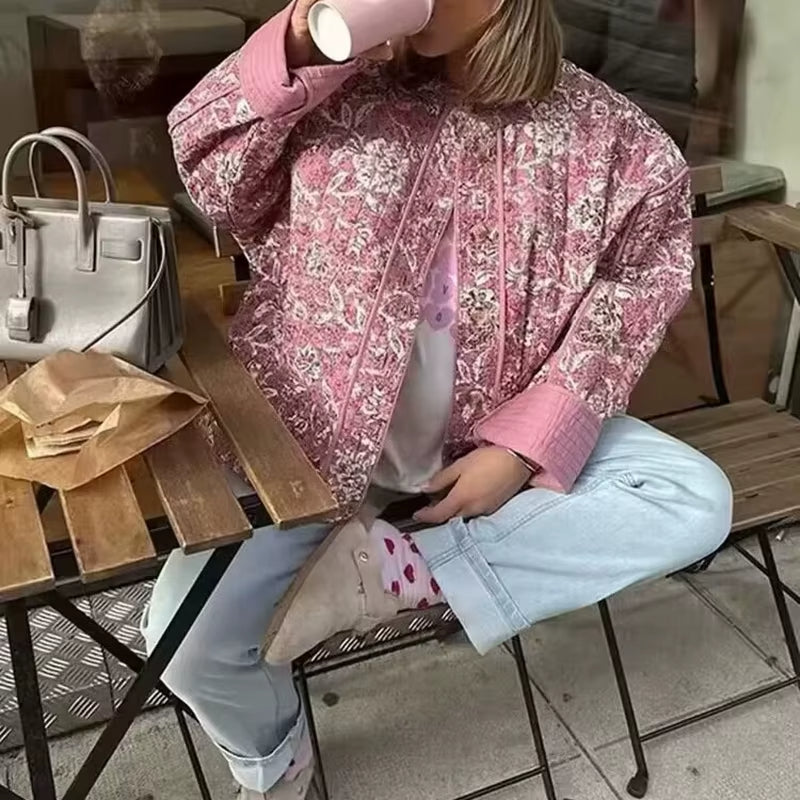 Elegant Women Floral Print Jacket