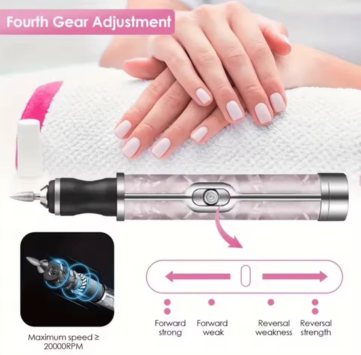 LULAA Rechargeable Electric Nail Drill Machine Cordless
Electric Nail File for Acrylic Gel Nails Efile Manicure Pedicure