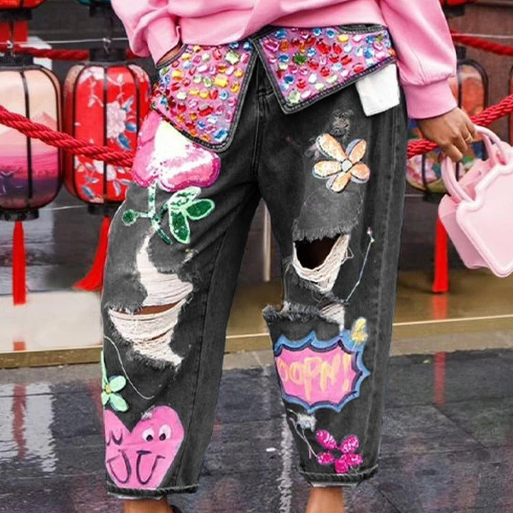 Women's Rhinestone Jeans
