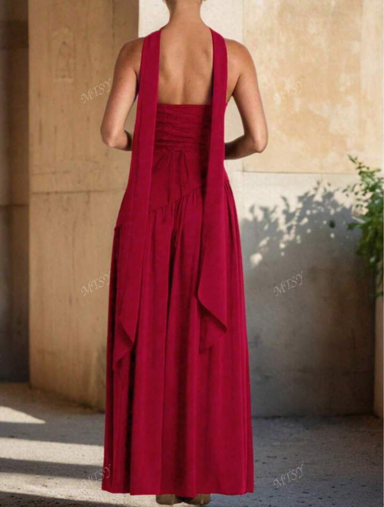 Women's High Slit Chiffon Flowy Dress