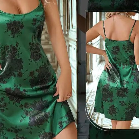 Floral Printed Backless Dress