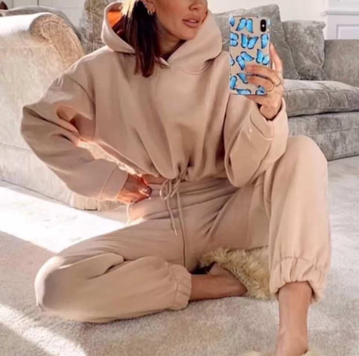 Winter Tracksuit Women Two Piece Set