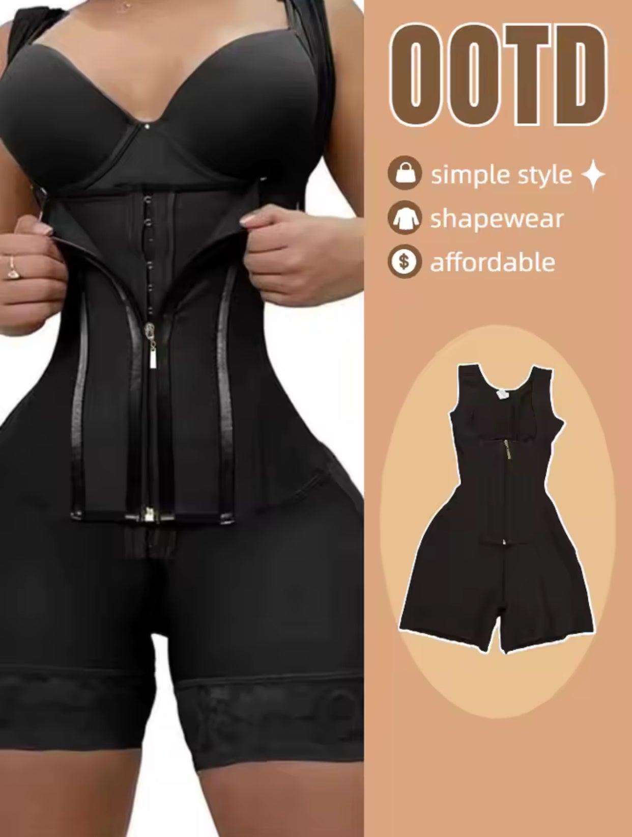 Women's Lace-Trimmed Shapewear Bodysuit