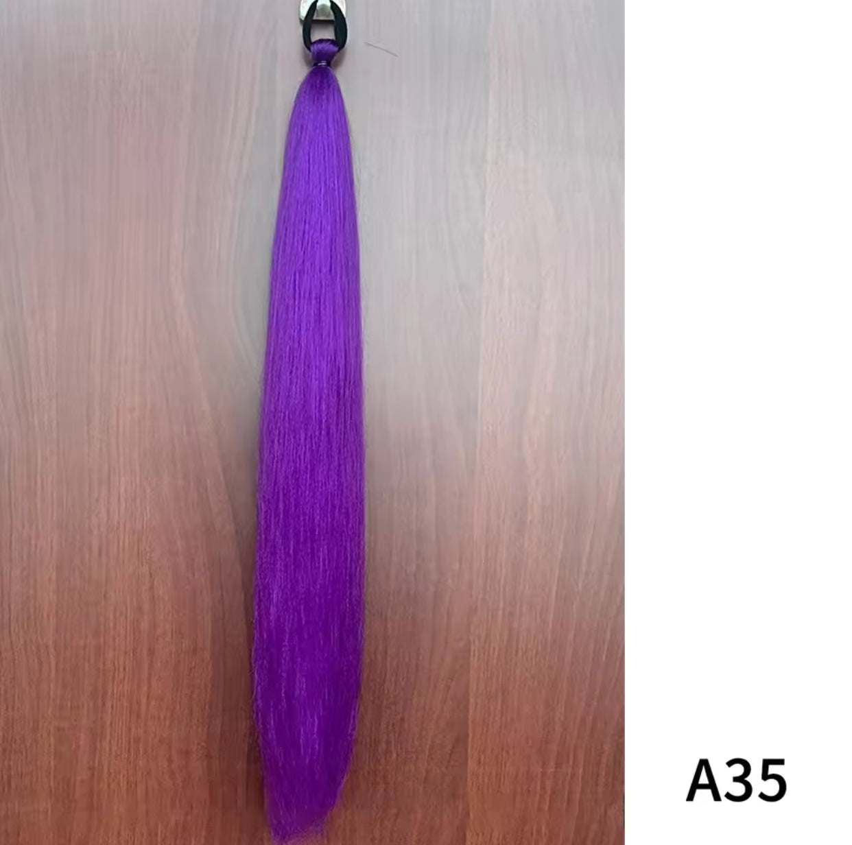Synthetic Purple Ponytail Extension with Rubber Band