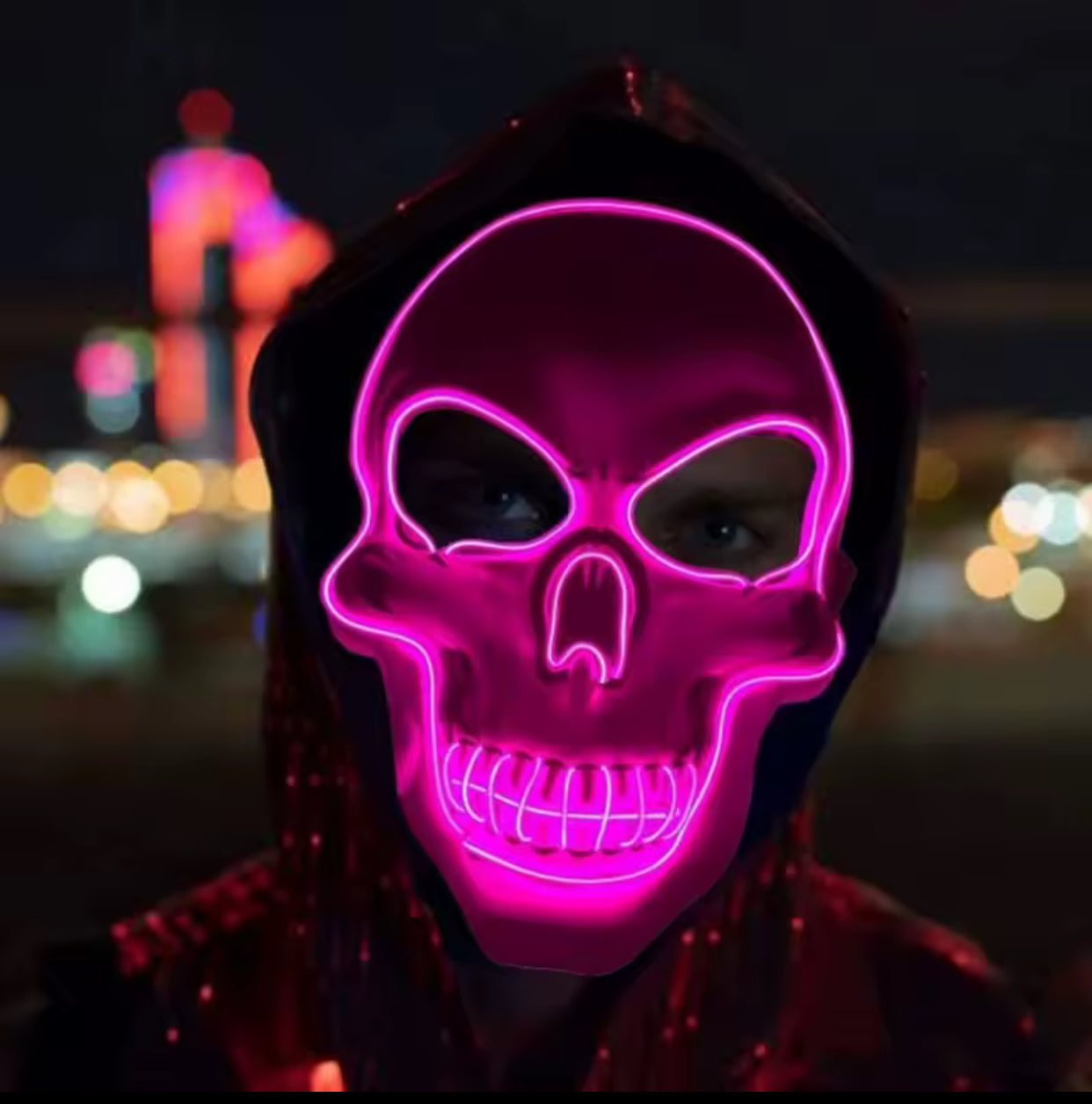 Halloween Horror Skull Mask LED Cold Light Mask LED