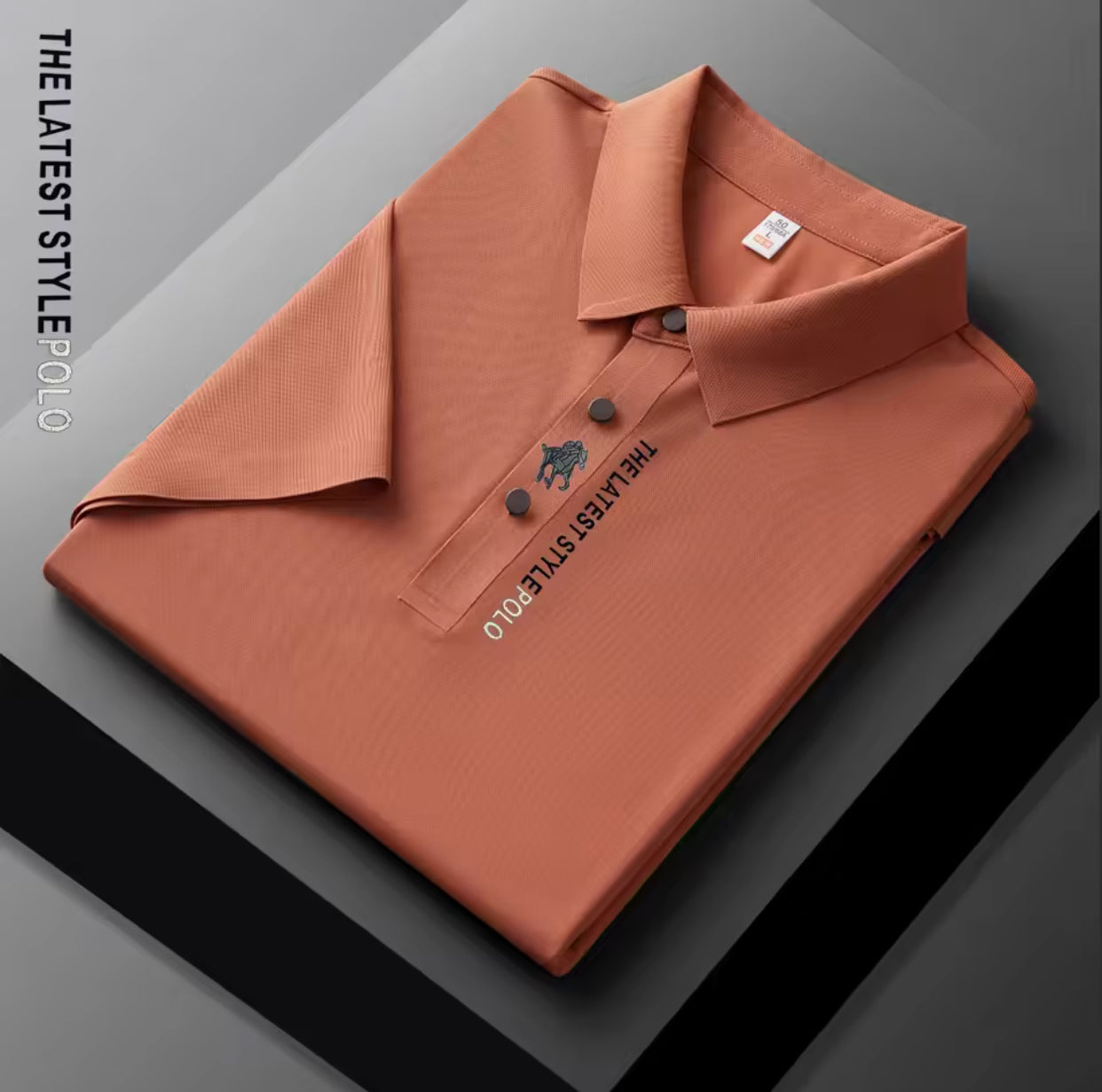 Ice Silk Polo Shirt Short Sleeved Letter Printing T-shirt New
2024 Summer Men's Clothing High-grade Shirts