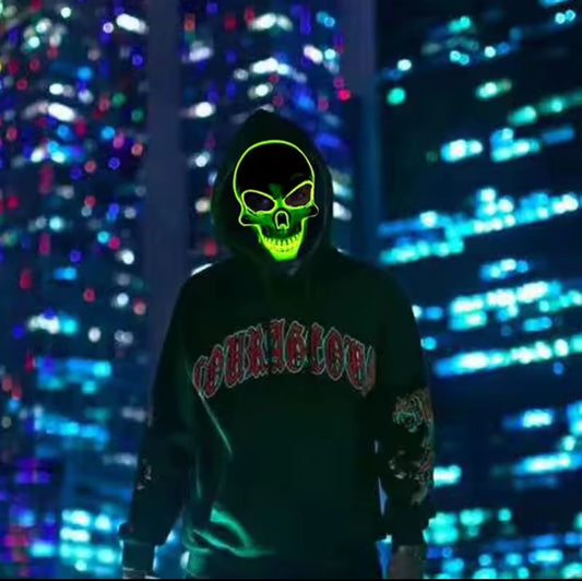 Halloween Horror Skull Mask LED Cold Light Mask LED