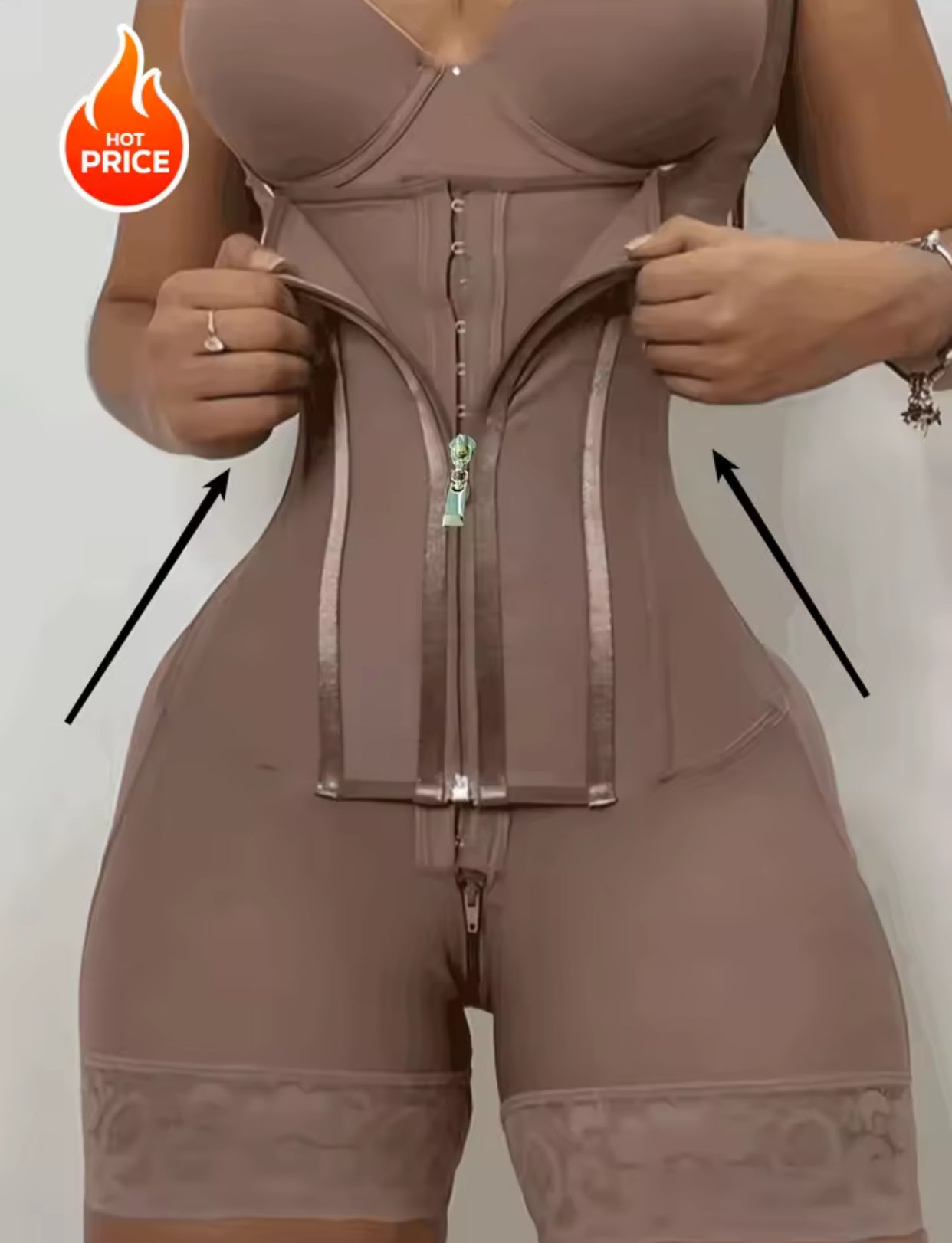 Women's Lace-Trimmed Shapewear Bodysuit