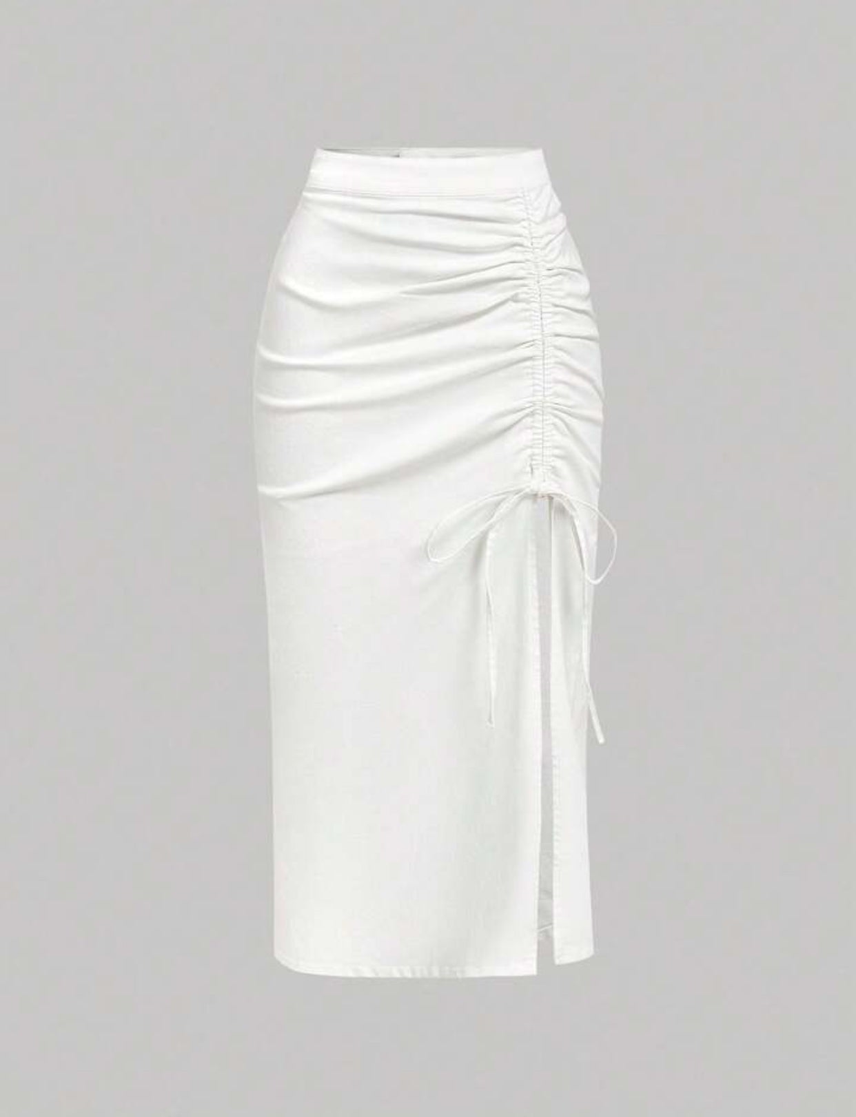 Women's Solid Color Casual Drawstring Denim Skirt