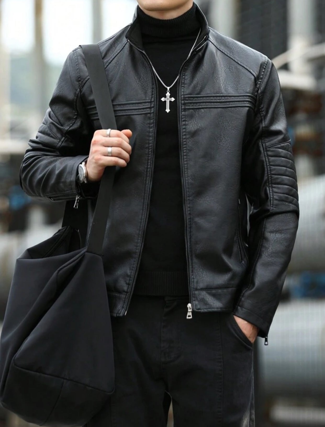 Men's Fashion Leather Rave Jacket