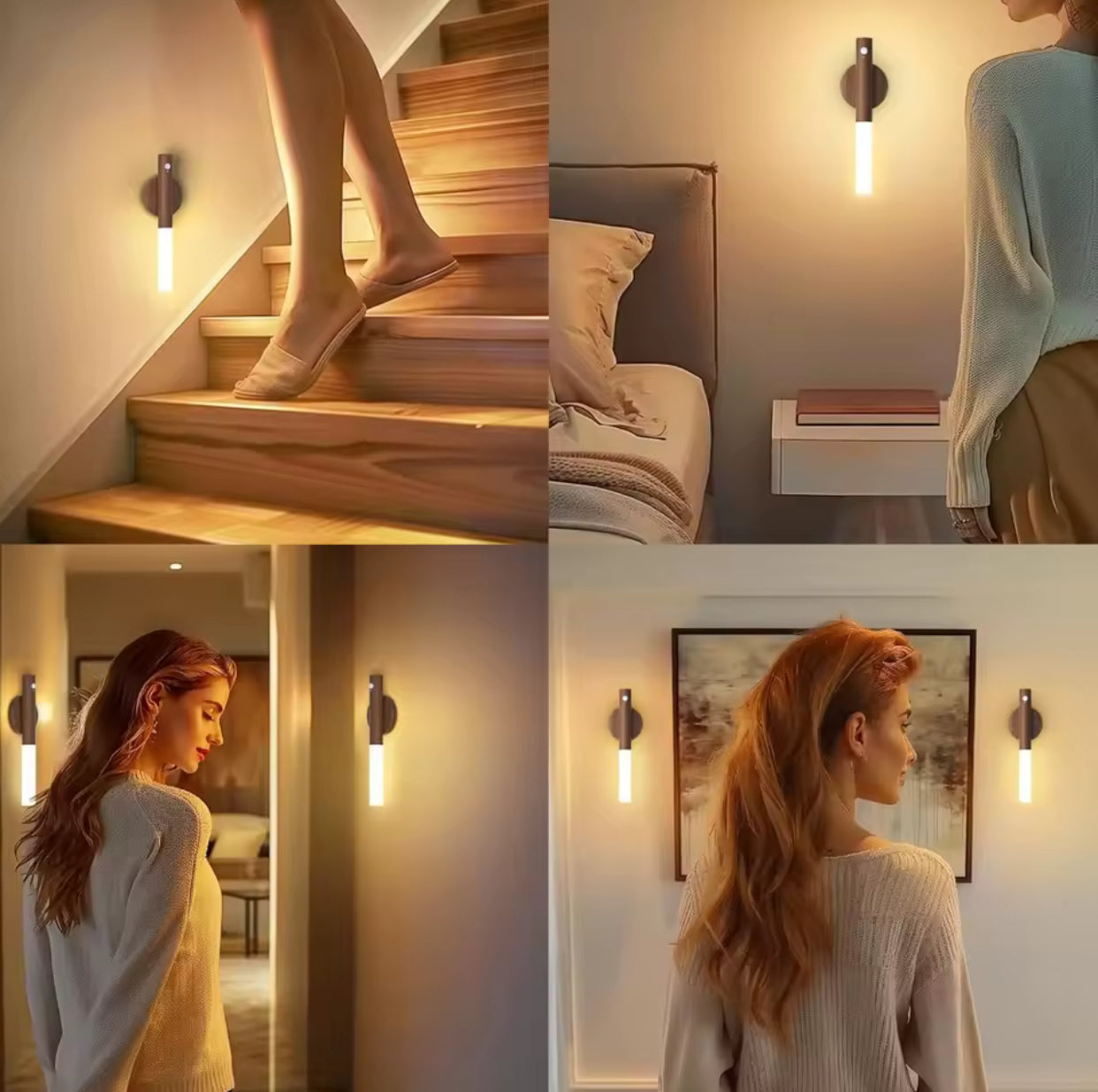 LED Night Light USB Charging Intelligent Human Induction For Bedside Cabinet Home Wardrobe Lighting Motion Sensor Light Led Lamp