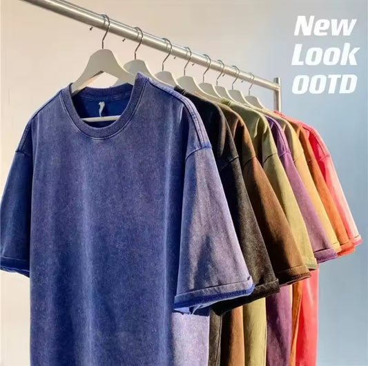 American Style Retro Heavyweight Solid Color Short