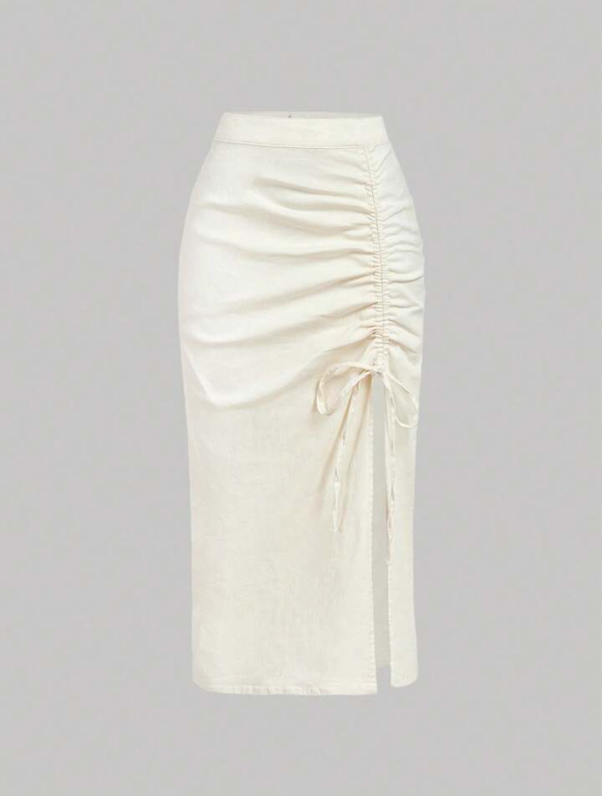 Women's Solid Color Casual Drawstring Denim Skirt