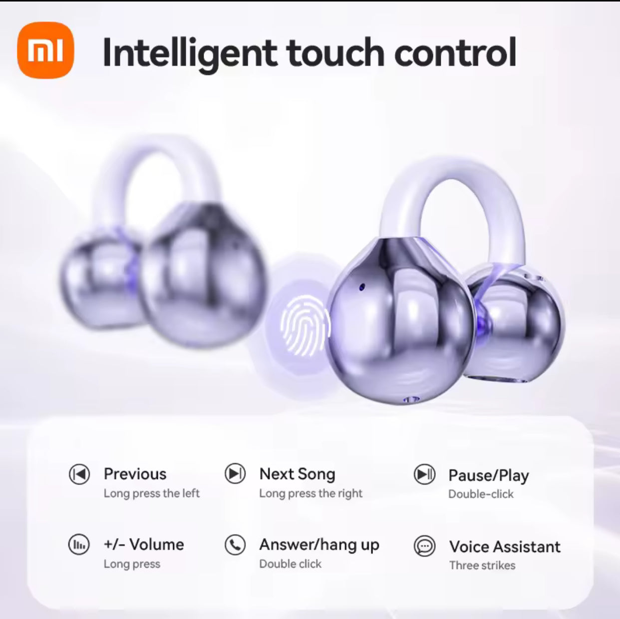 XIAOMI Mijia Wireless Earphone Open Ear M91 Ear ClipENC Headset Bluetooth 5.4 HD Call Touch Control Headphone for Android iOS