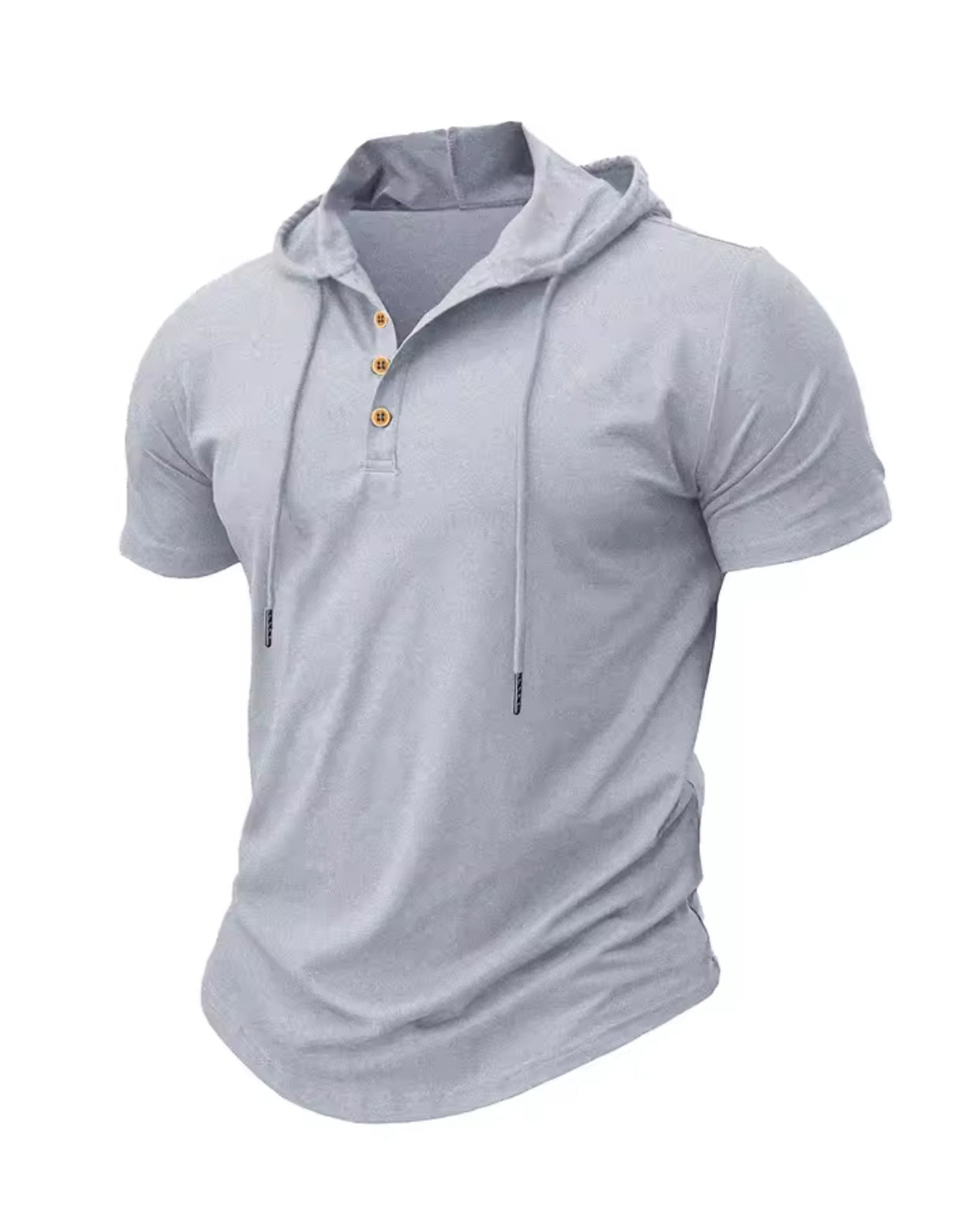 Men's T Shirt Summer Slim Fitness Hooded Short