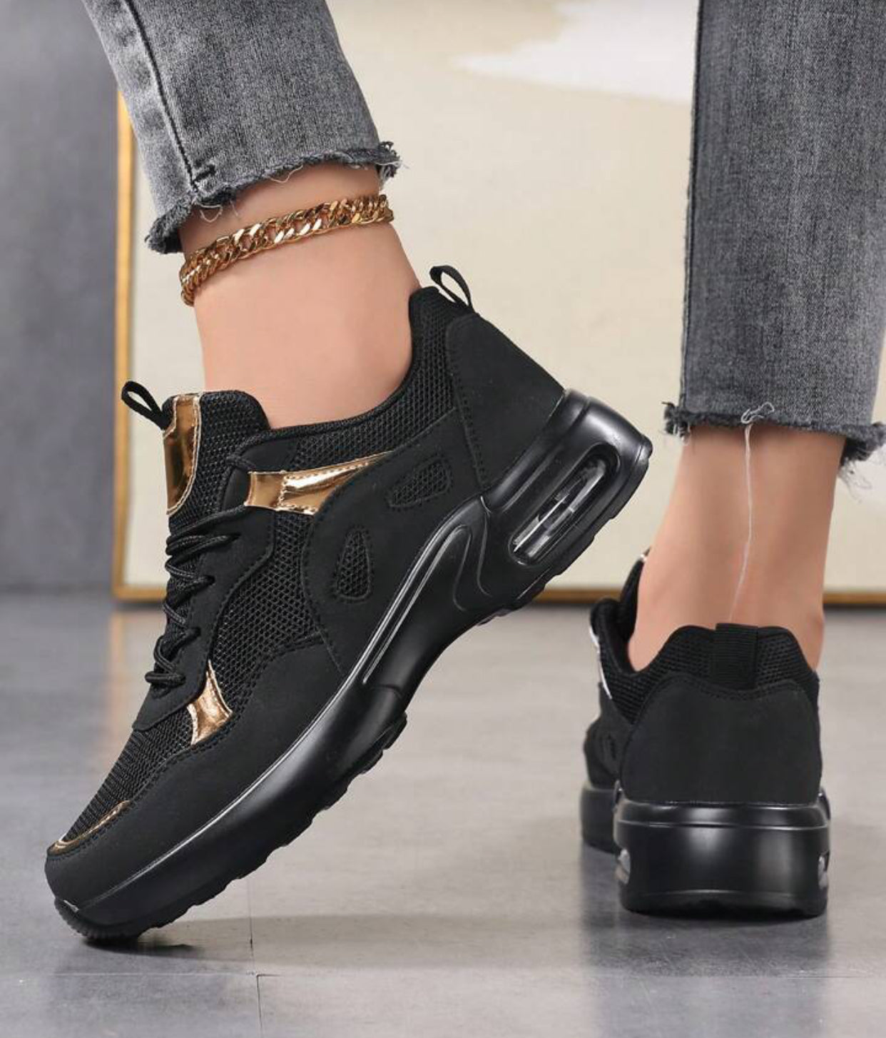 New Plus Size Air Cushion Lightweight Mesh Breathable Casual Shoes For Women