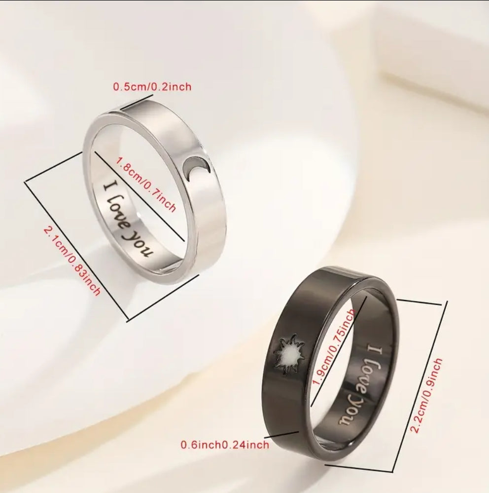 2pcs Glow-in-the-Dark Love Rings